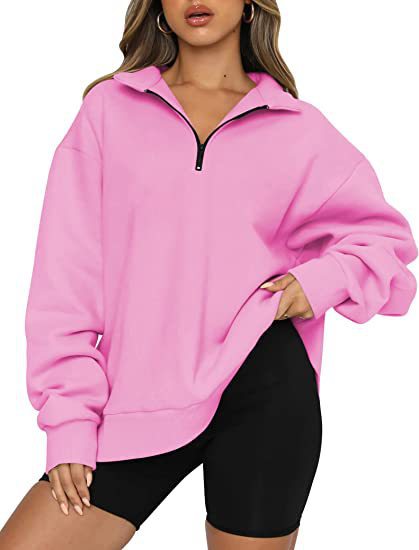 Oversized Half-Zip Pullover Sweatshirt