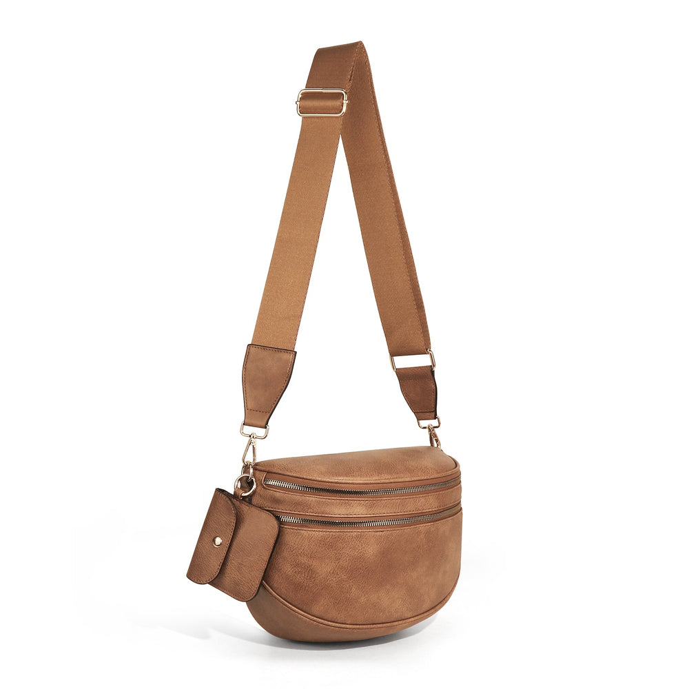 Half-Moon Crossbody Sling Bag with Mini Pouch