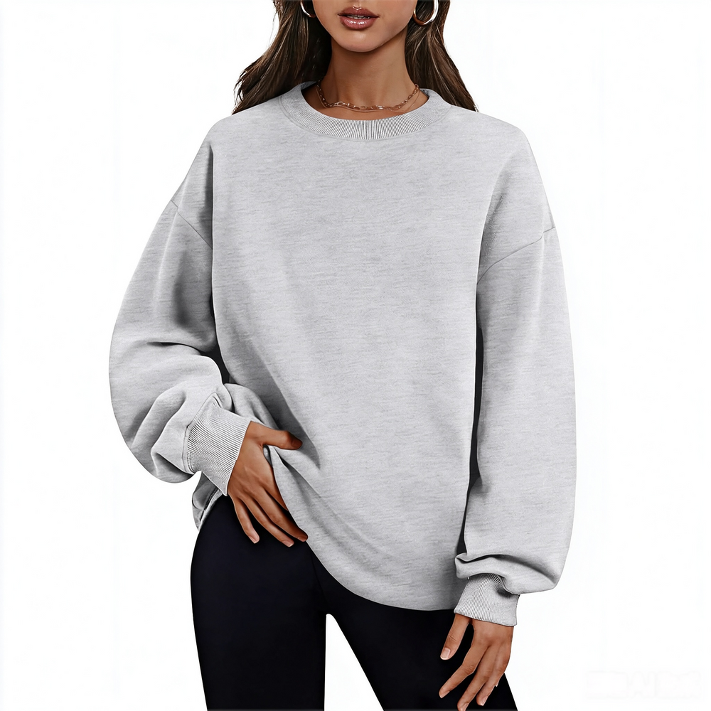 Fleece-Lined Oversized Crewneck Sweatshirt