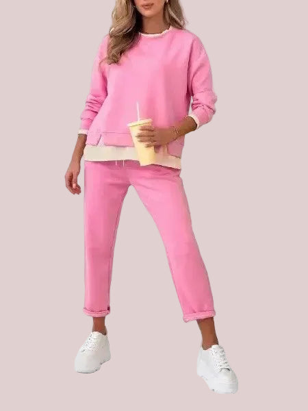 Layered-Look Sweatshirt & Jogger Set
