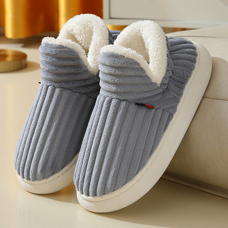 Ribbed Plush Bootie Slippers