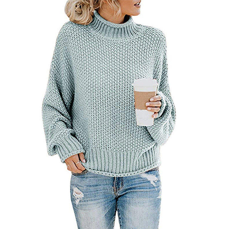 Chunky Turtleneck Knit Sweater