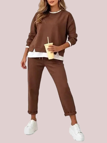 Layered-Look Sweatshirt & Jogger Set