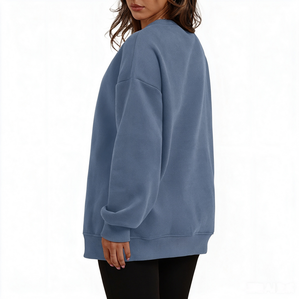 Fleece-Lined Oversized Crewneck Sweatshirt