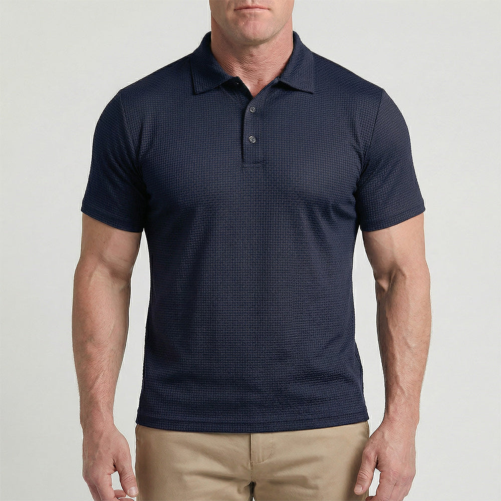 Men's Textured Stretch Polo Shirt