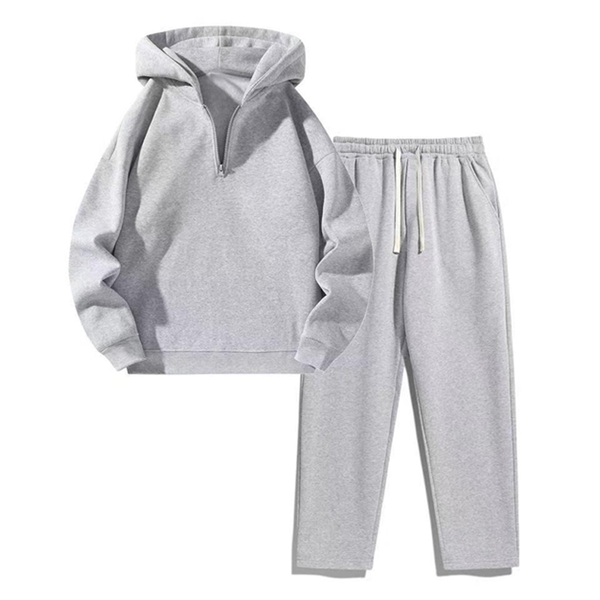 Men's Half-Zip Hoodie and Sweatpants Set