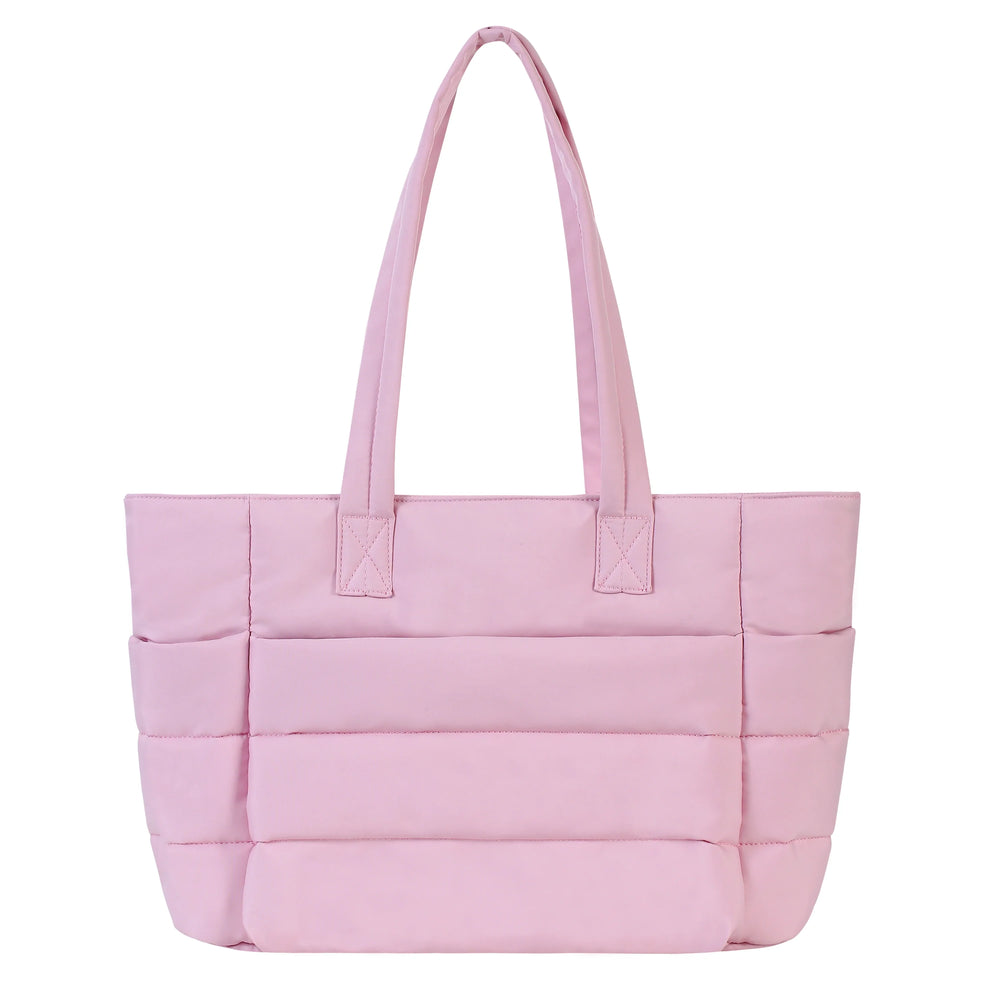 Quilted Puffer Laptop Tote Bag