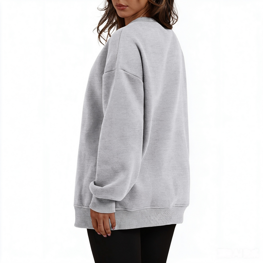 Fleece-Lined Oversized Crewneck Sweatshirt