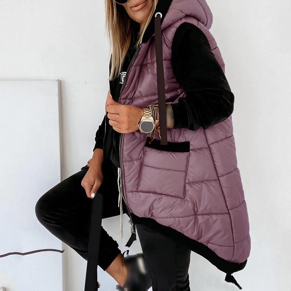 Hooded Puffer Vest with Pockets