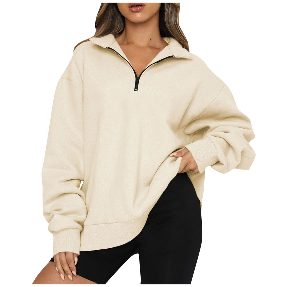 Oversized Half-Zip Pullover Sweatshirt