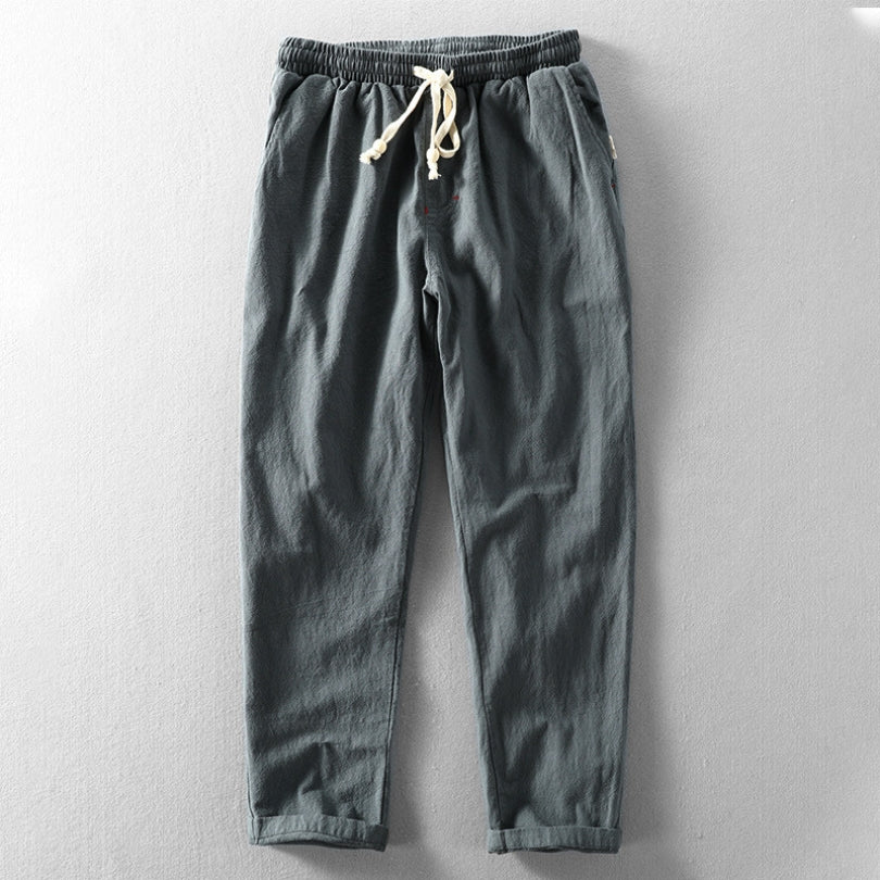 Men's Relaxed Crinkle Drawstring Trousers