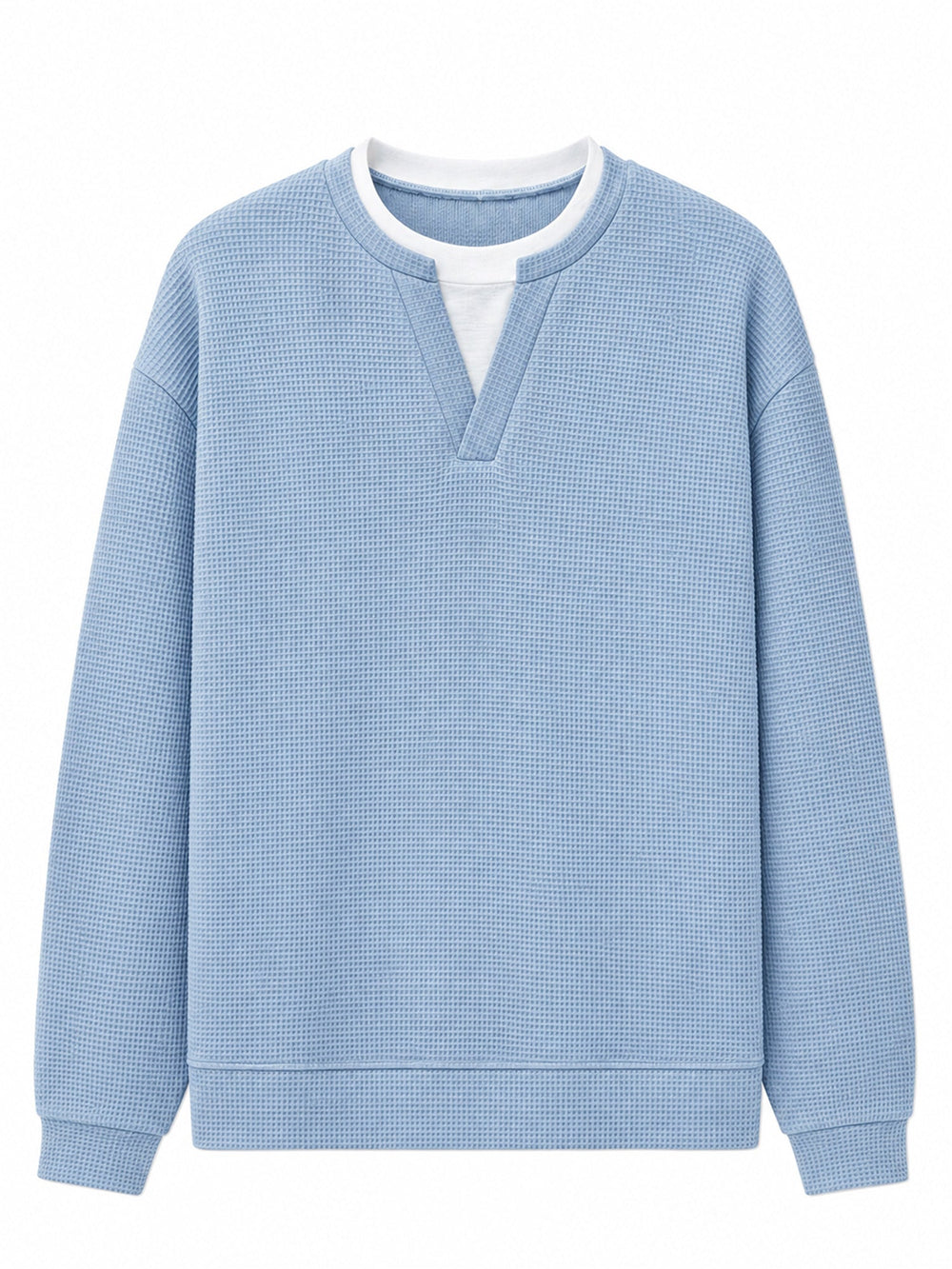 Men's Layered-Look Waffle Knit Long Sleeve