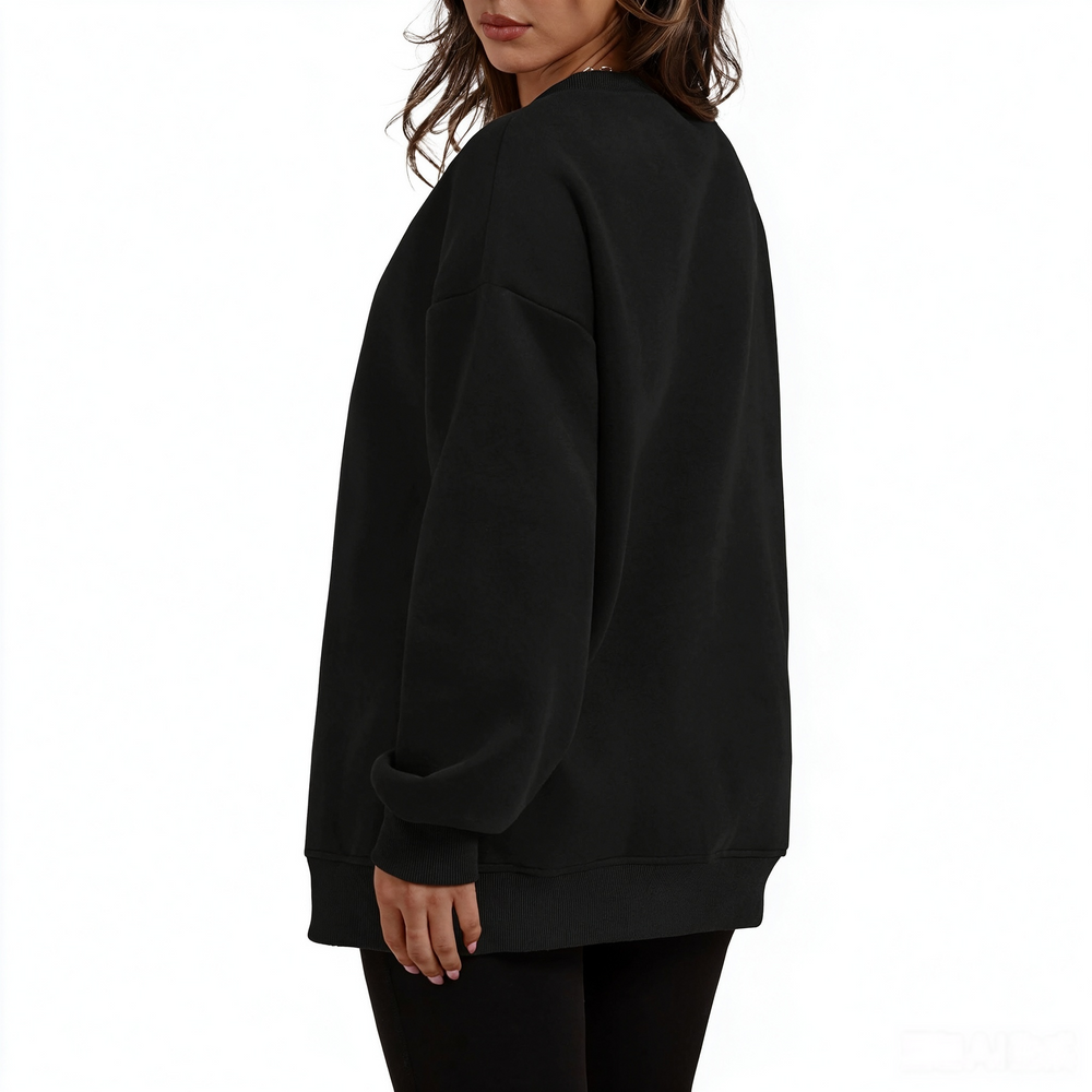 Fleece-Lined Oversized Crewneck Sweatshirt