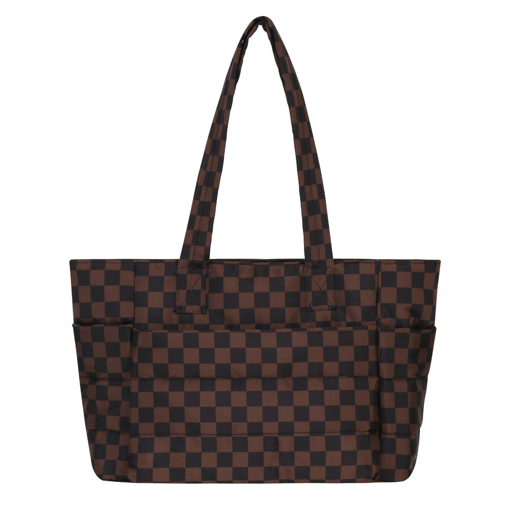 Quilted Puffer Laptop Tote Bag