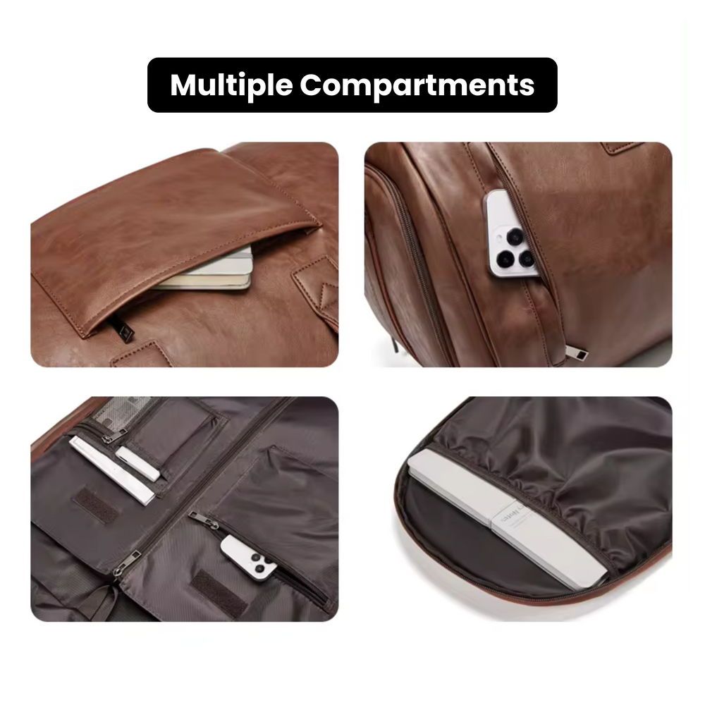 Men's Vegan Leather Weekender Duffel Bag