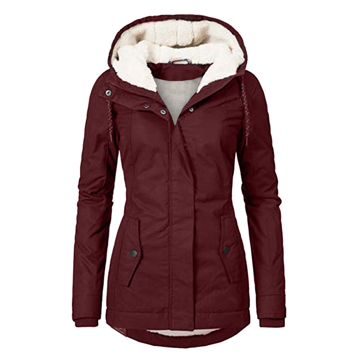 Sherpa-Lined Hooded Utility Parka Jacket