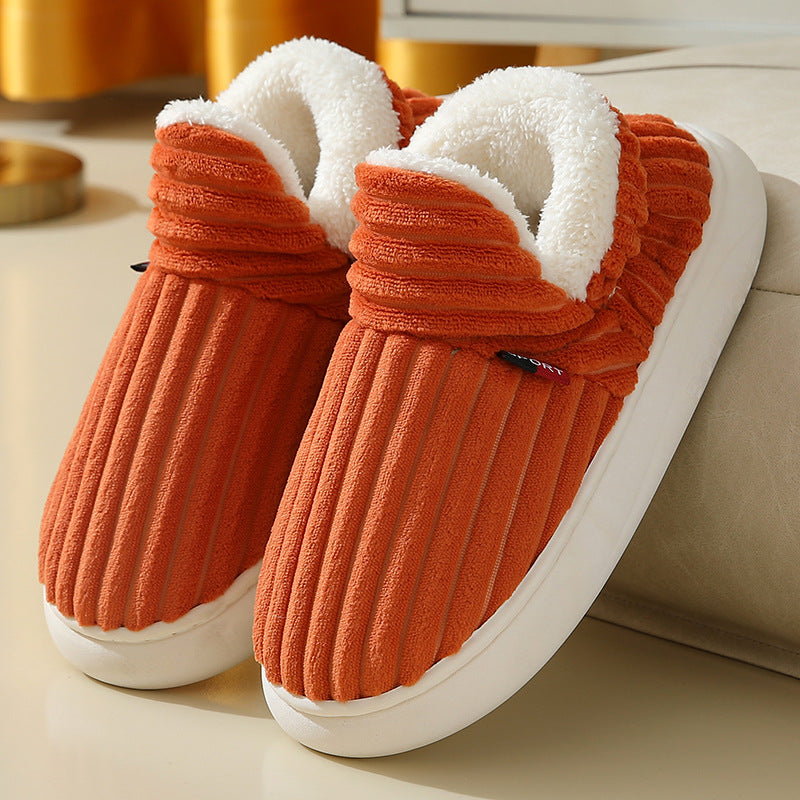 Ribbed Plush Bootie Slippers