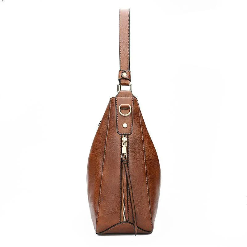 Slouchy Vegan Leather Hobo Bag with Pouch