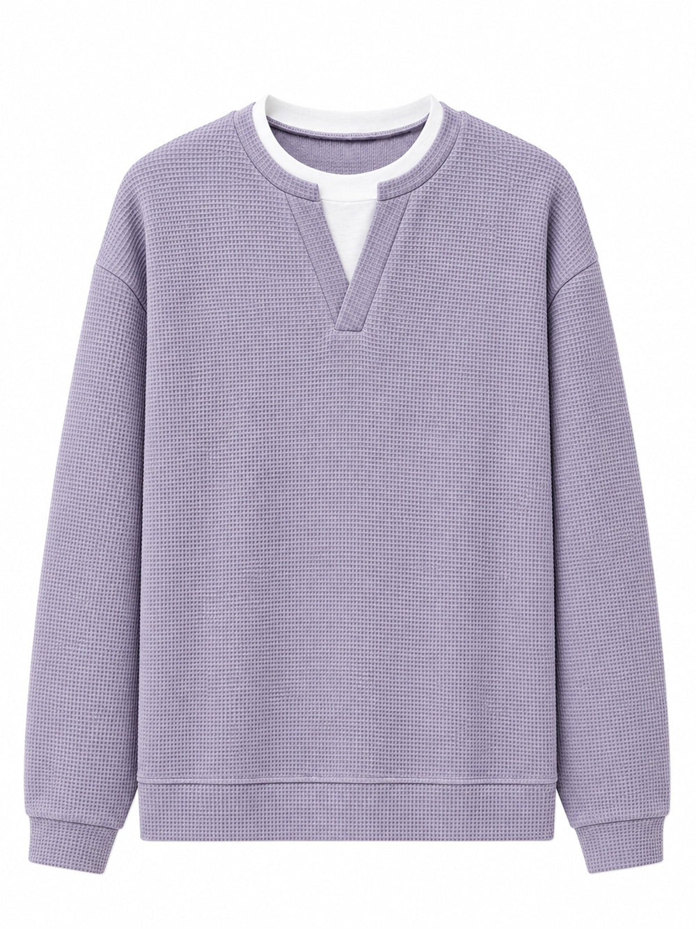 Men's Layered-Look Waffle Knit Long Sleeve