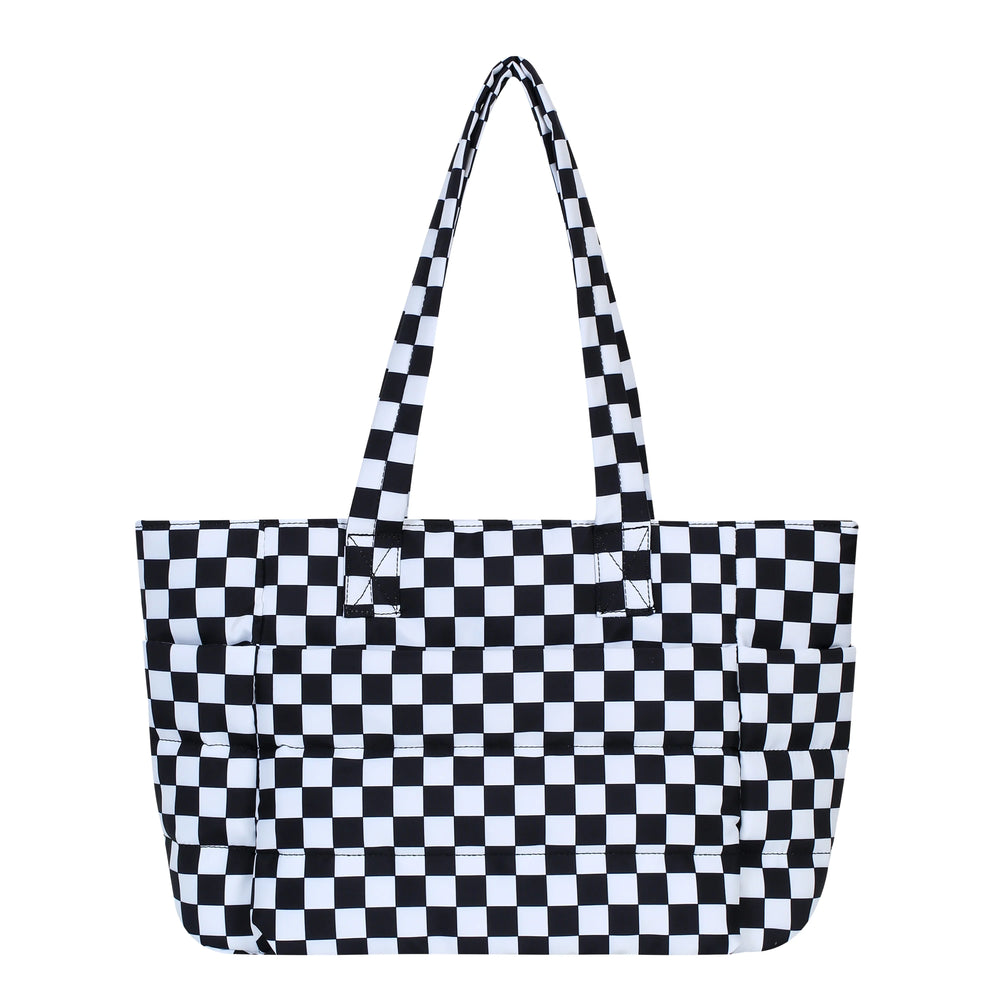 Quilted Puffer Laptop Tote Bag