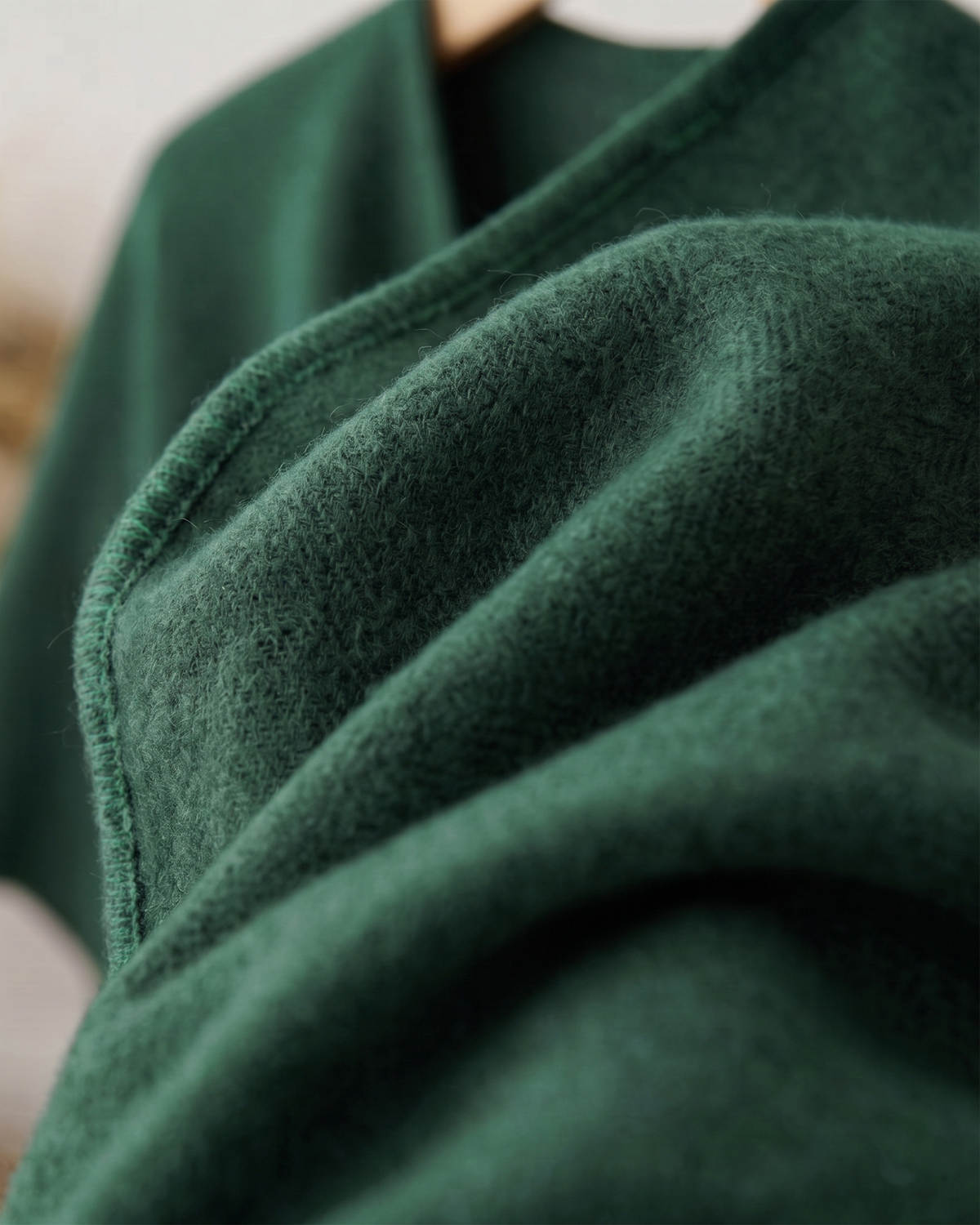 Knotted-Front Fleece Drape Shawl
