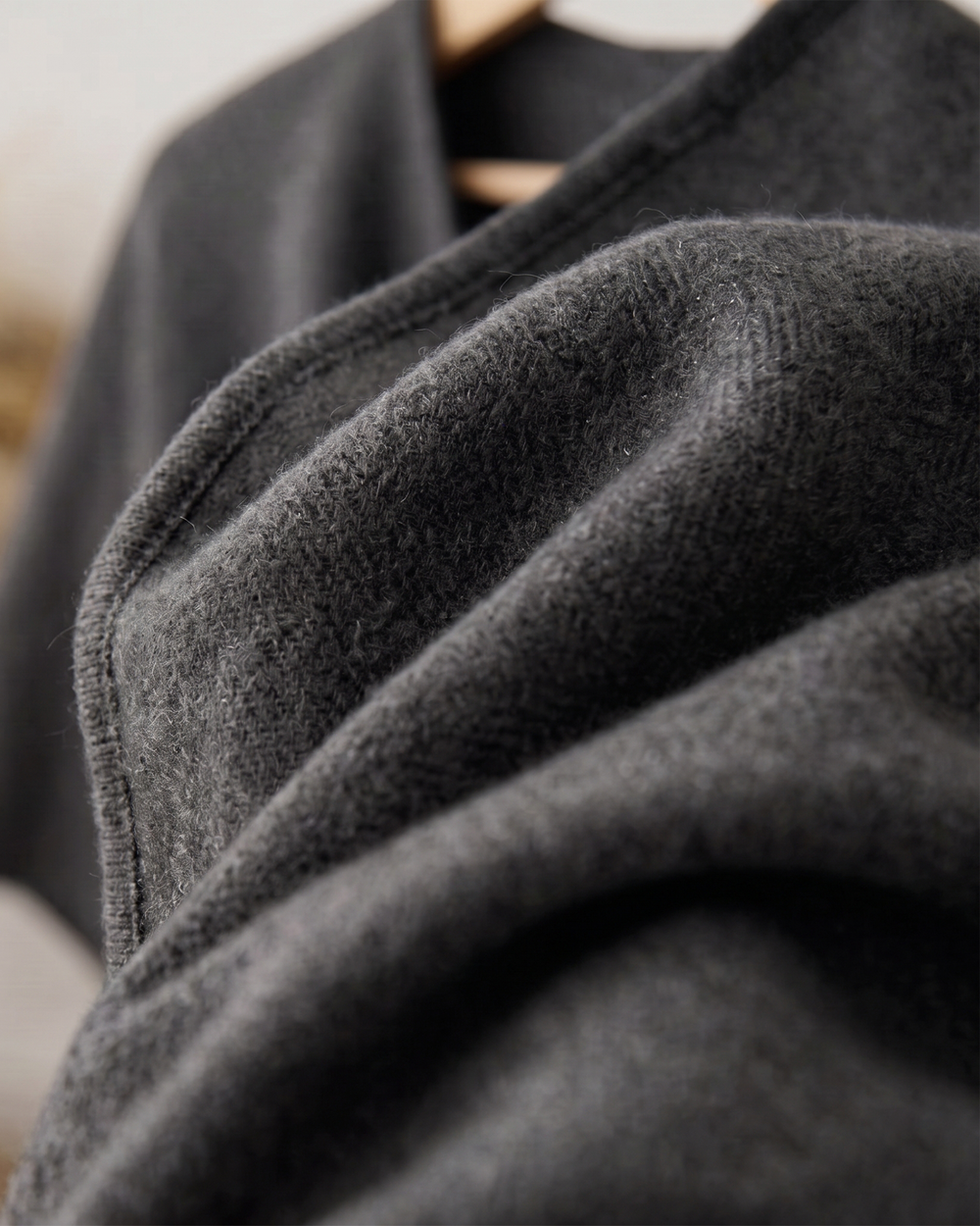 Knotted-Front Fleece Drape Shawl