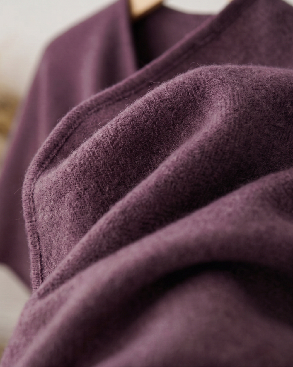 Knotted-Front Fleece Drape Shawl