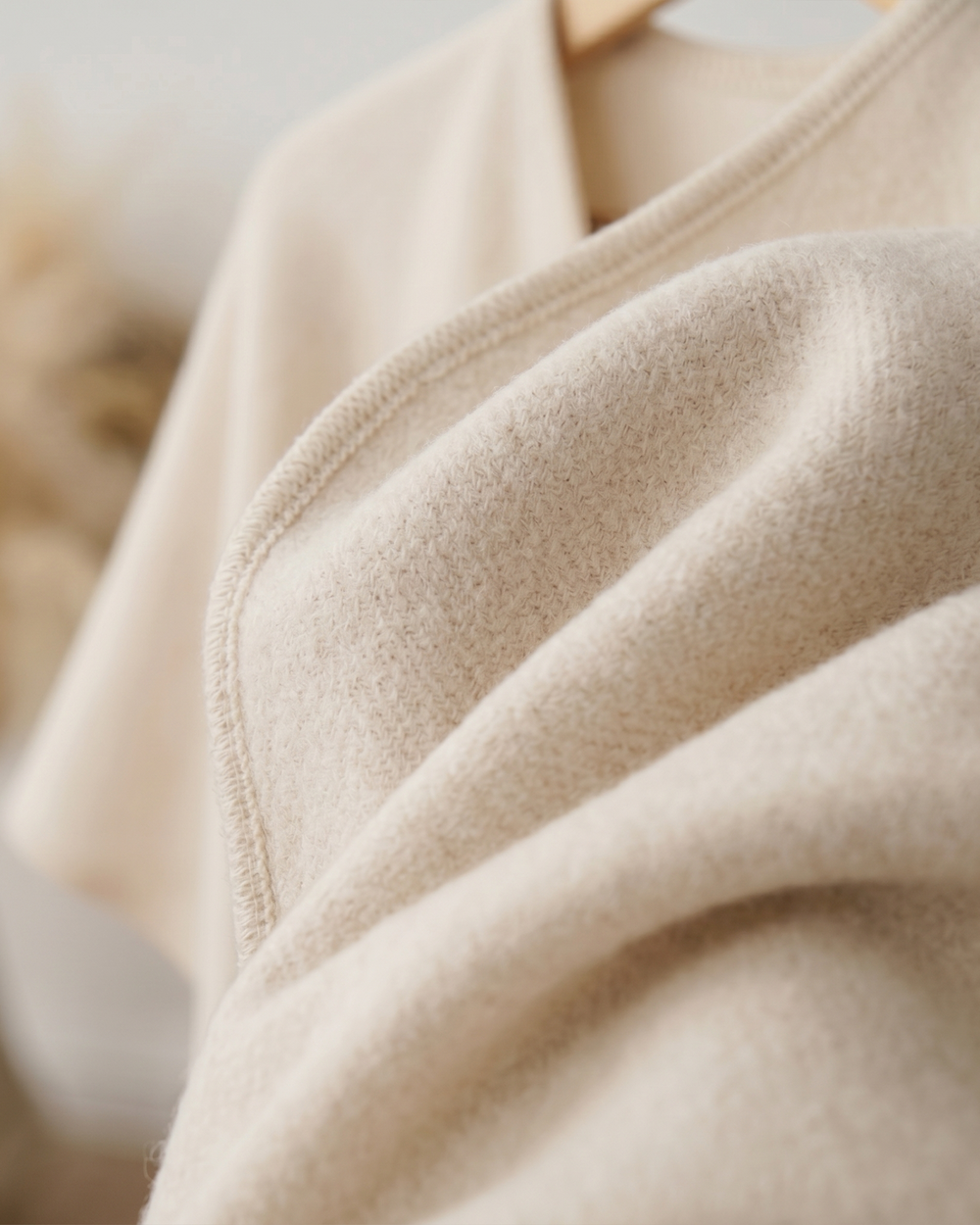 Knotted-Front Fleece Drape Shawl