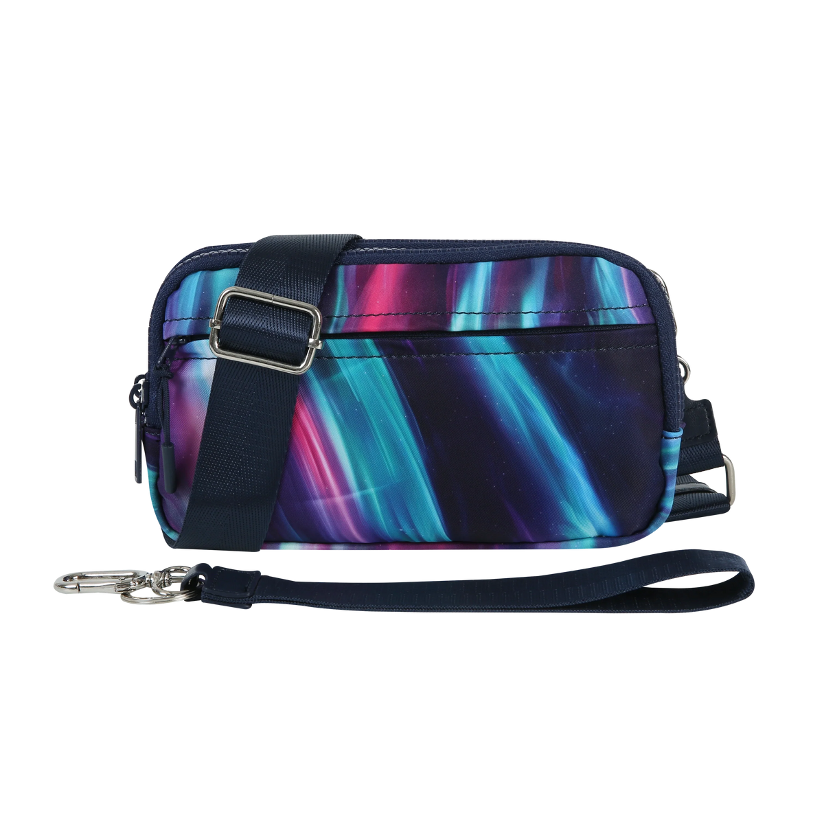 Triple-Zip Crossbody Phone Wallet