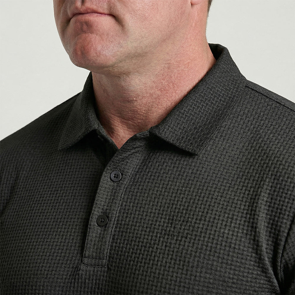 Men's Textured Stretch Polo Shirt