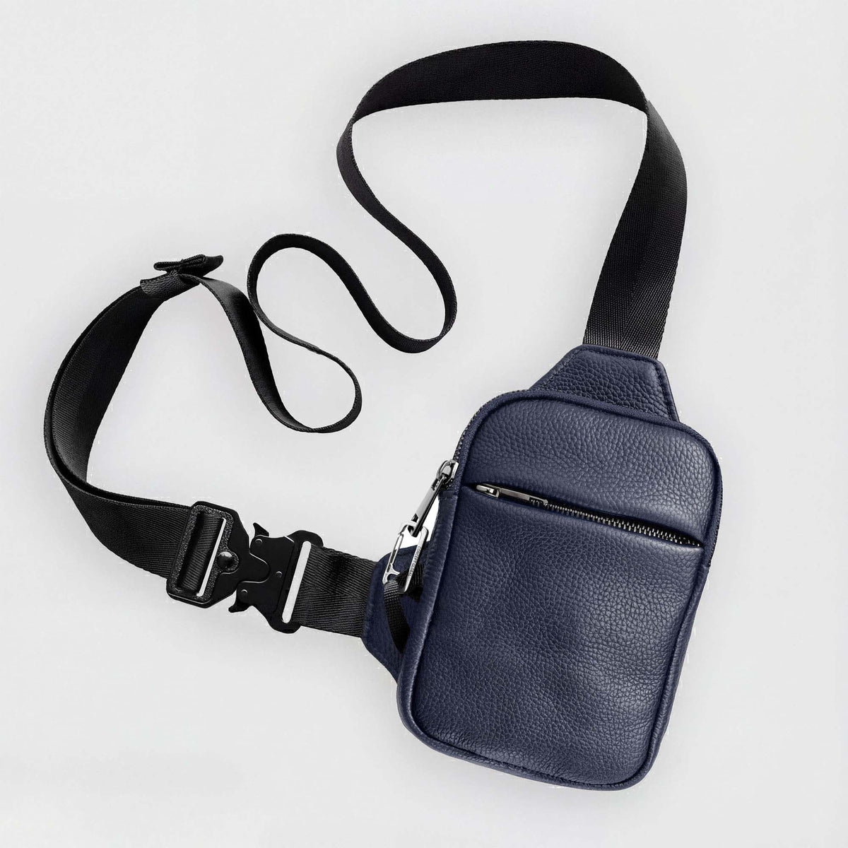 Men's Pebble-Grain Anti-Theft Sling Bag