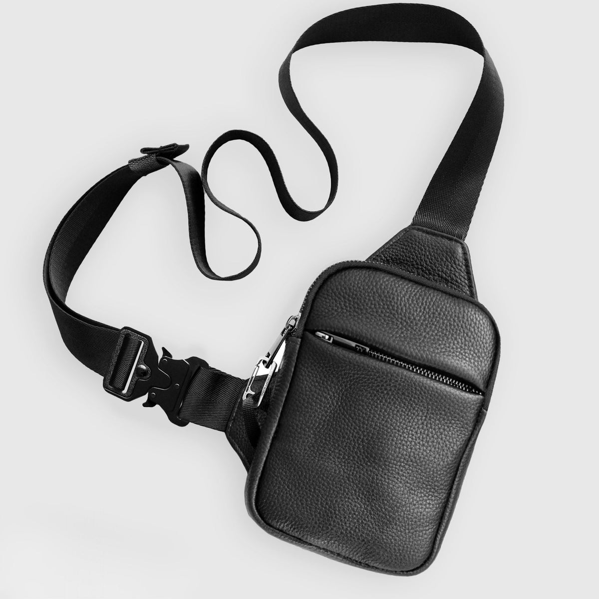 Men's Pebble-Grain Anti-Theft Sling Bag
