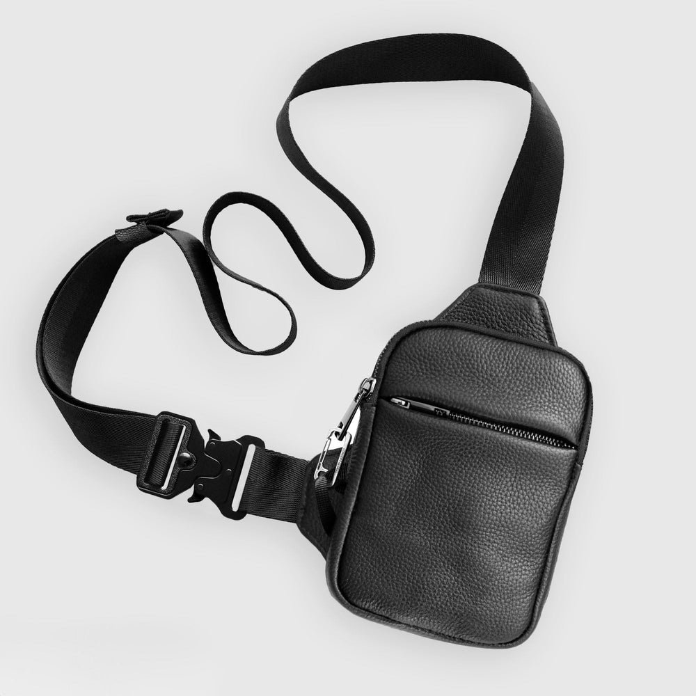 Men's Pebble-Grain Anti-Theft Sling Bag