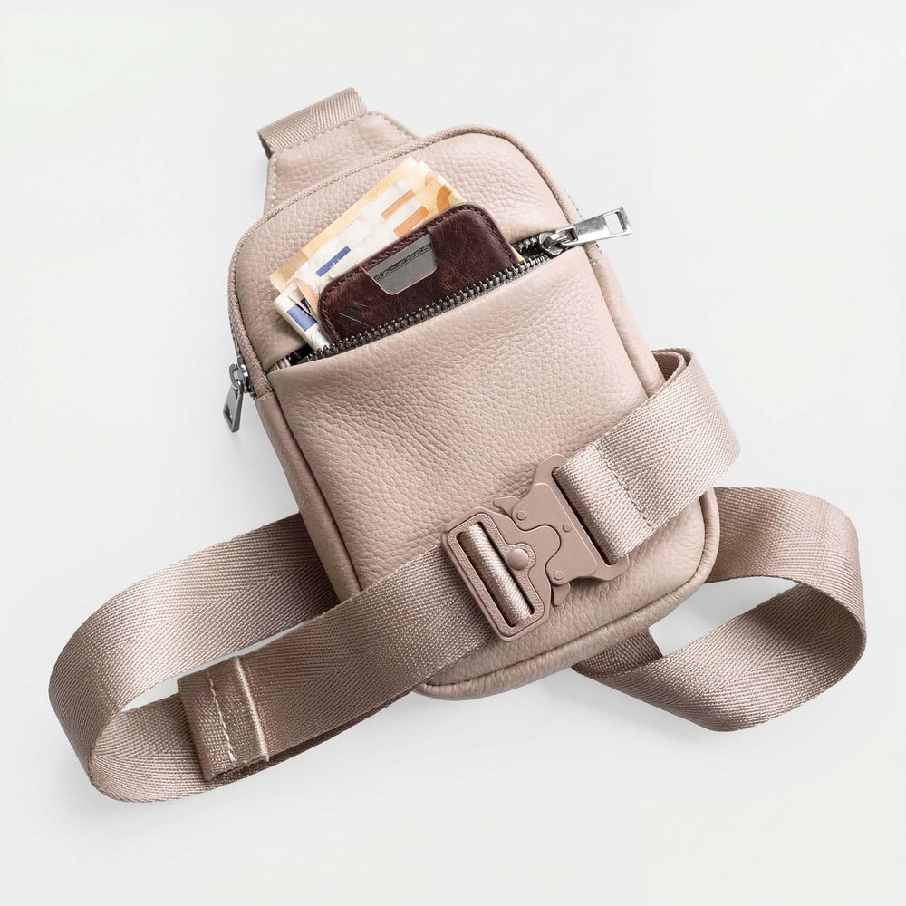 Men's Pebble-Grain Anti-Theft Sling Bag