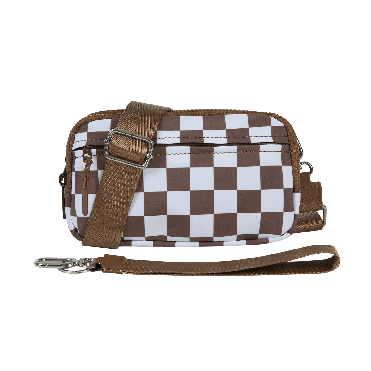 Triple-Zip Crossbody Phone Wallet