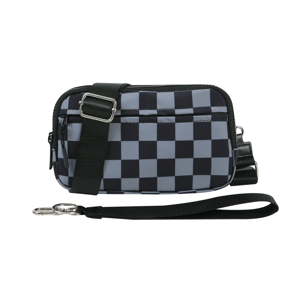 Triple-Zip Crossbody Phone Wallet