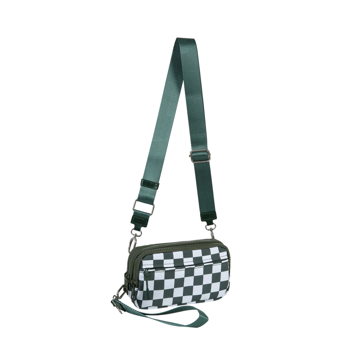 Triple-Zip Crossbody Phone Wallet