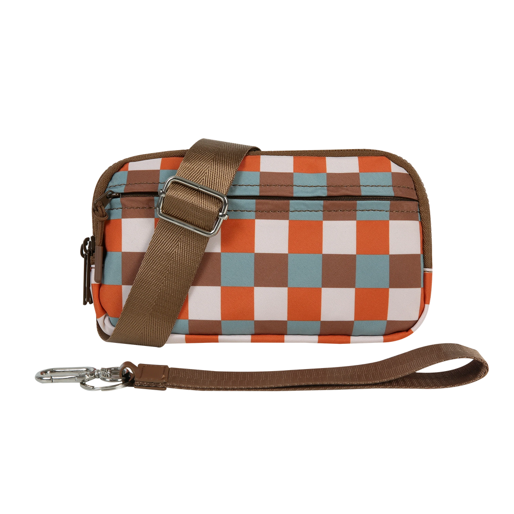 Triple-Zip Crossbody Phone Wallet