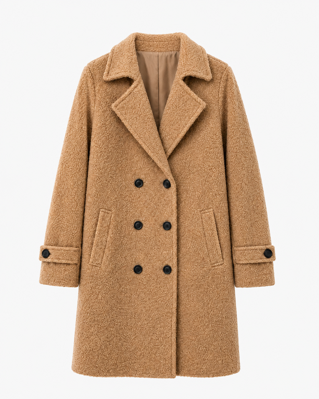 Double-Breasted Bouclé Coat