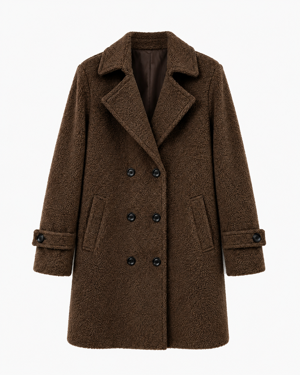 Double-Breasted Bouclé Coat