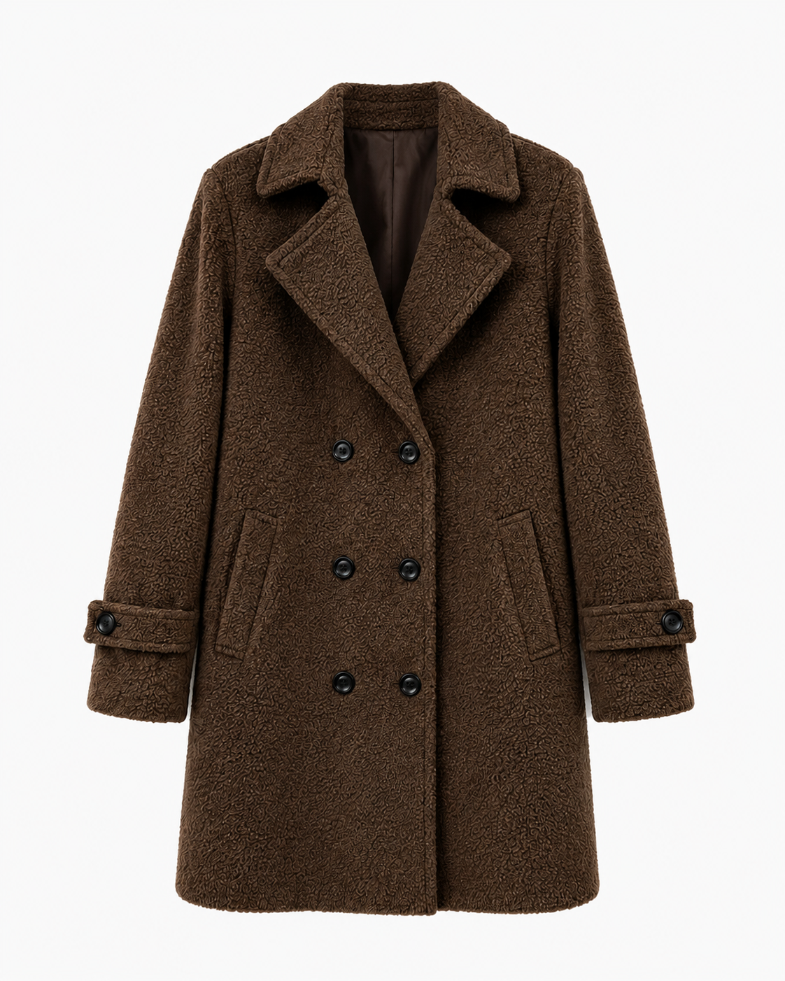 Double-Breasted Bouclé Coat