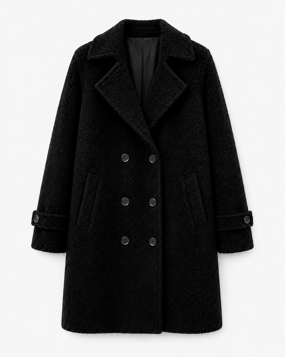 Double-Breasted Bouclé Coat