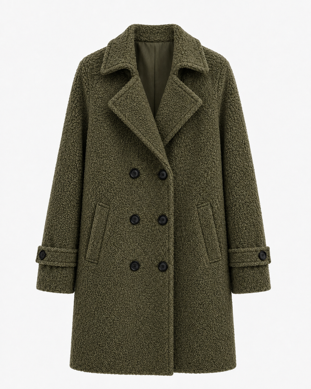 Double-Breasted Bouclé Coat