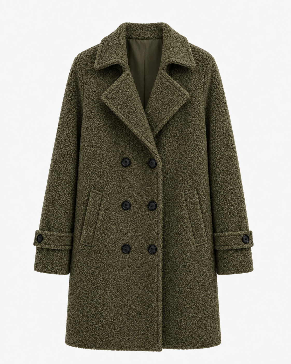 Double-Breasted Bouclé Coat
