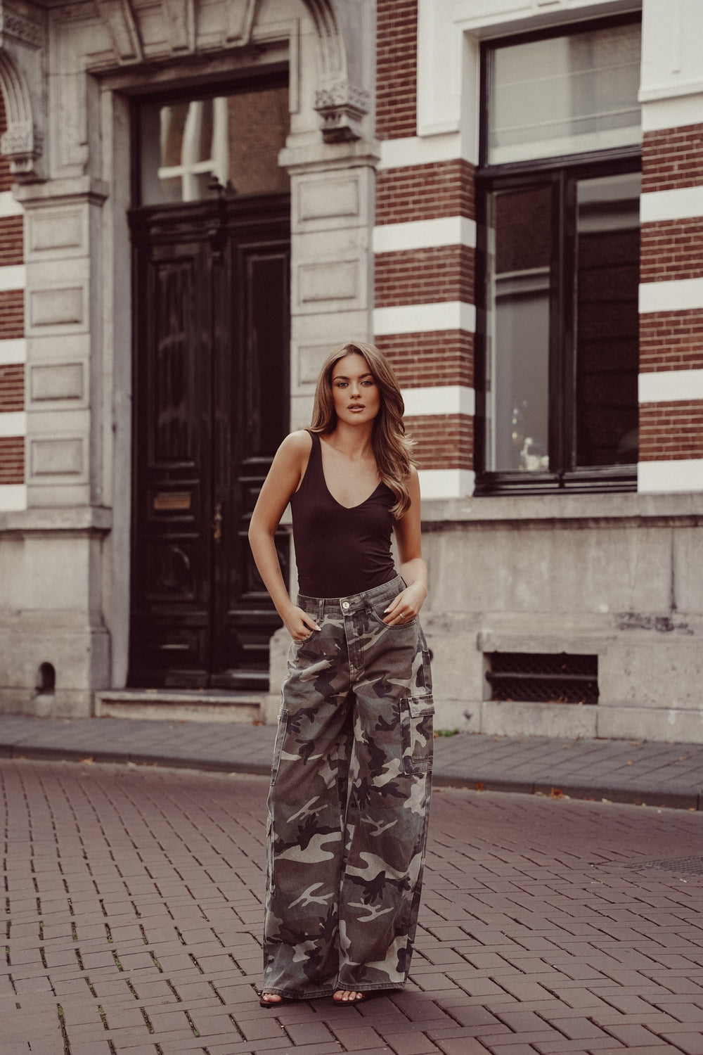 Camo Wide-Leg Jeans (Long Inseam)