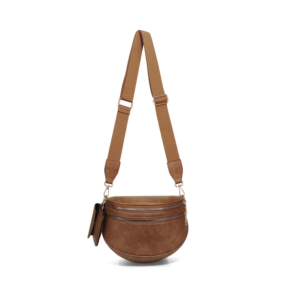 Half-Moon Crossbody Sling Bag with Mini Pouch