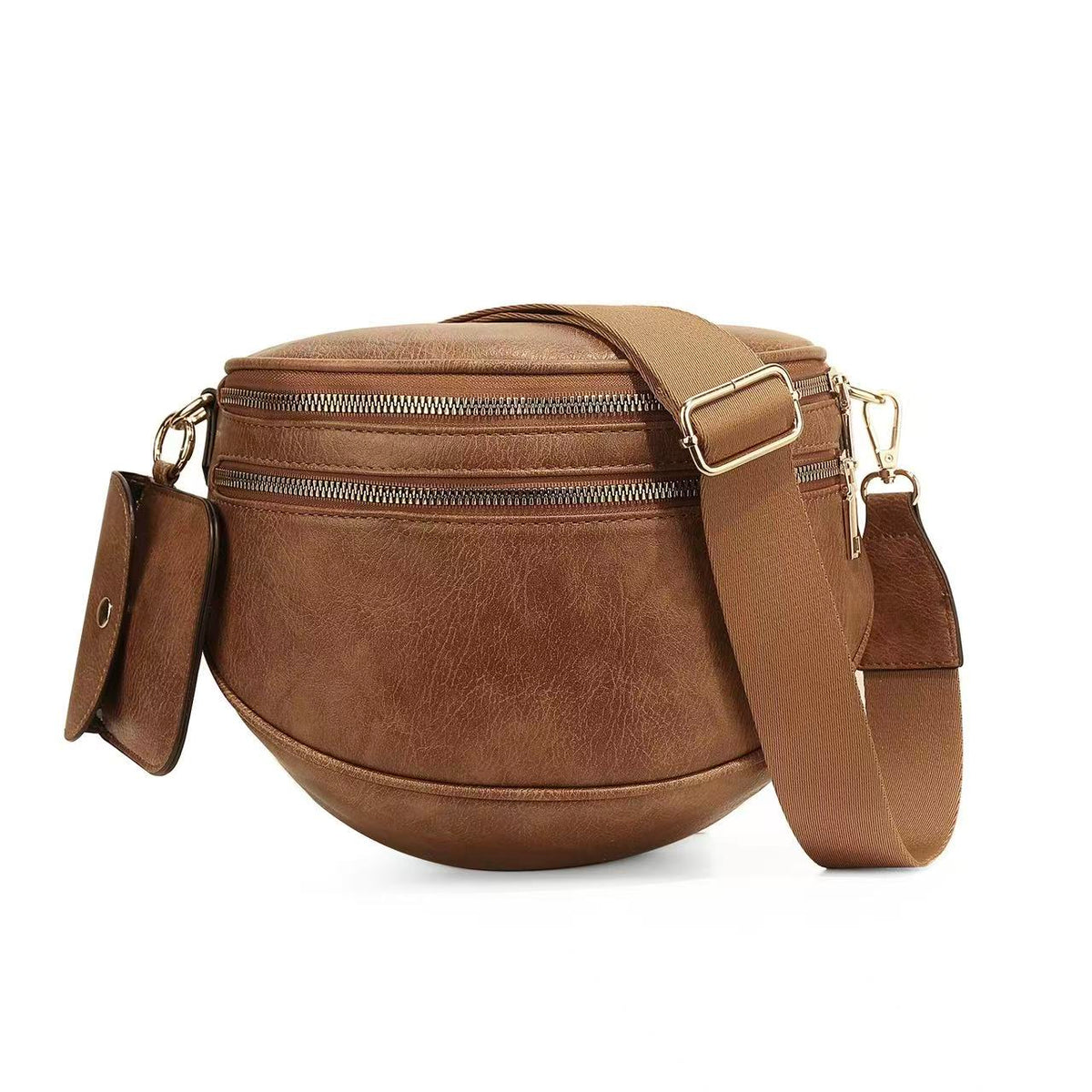 Half-Moon Crossbody Sling Bag with Mini Pouch