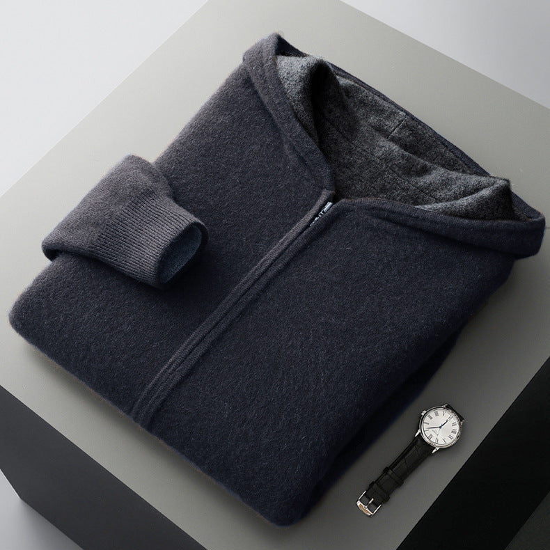 Reversible Cashmere-Touch Zip Hoodie