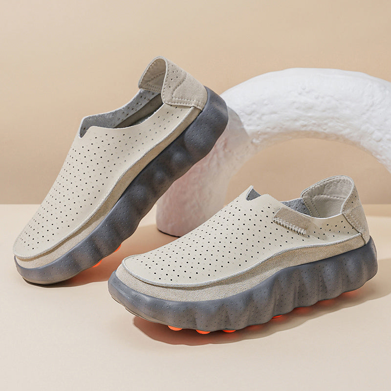Men's Perforated Wave-Sole Slip-On Loafers