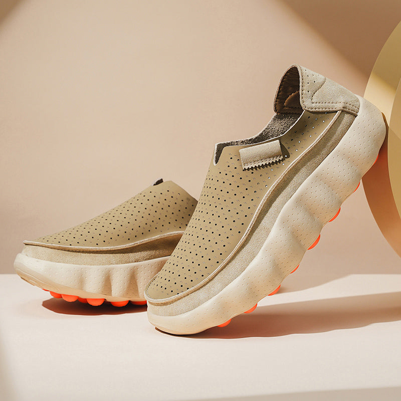 Men's Perforated Wave-Sole Slip-On Loafers